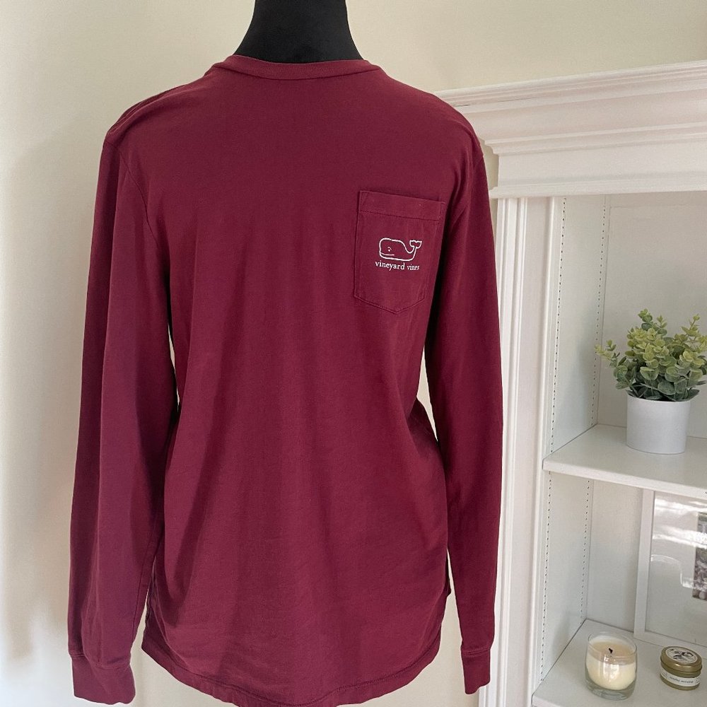Vineyard Vines Boys Maroon Long Sleeved Tshirt, Size XL